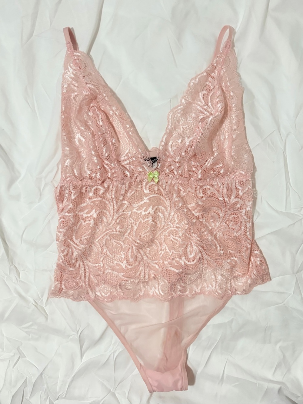 Cassandra Intimates Pink Lace Bodysuit